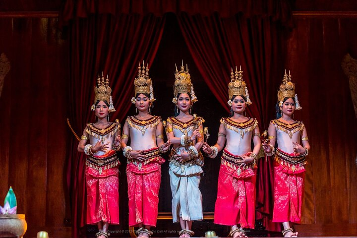 Experience the elegance of traditional Khmer culture as dancers showcase classic and folk styles paired with a delicious buffet of authentic Cambodian dishes all in a remarkable evening setting.