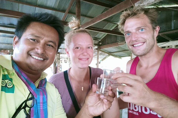Sampling traditional rice wine