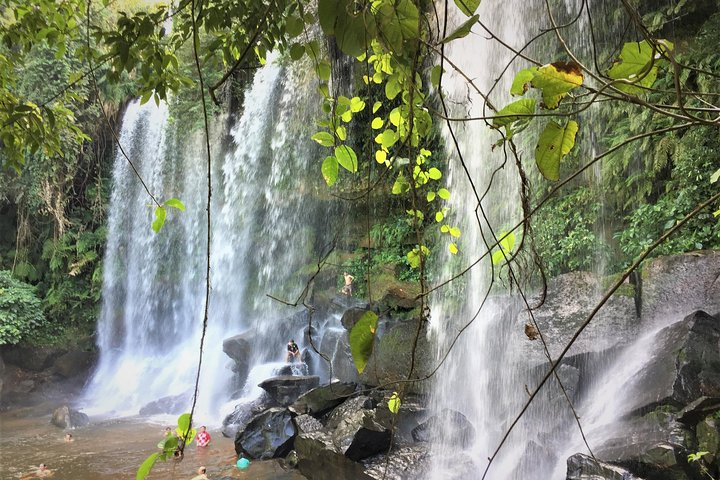 Natural waterfall on the corner