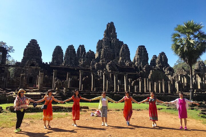 Bayon temple with endless smiling faces
