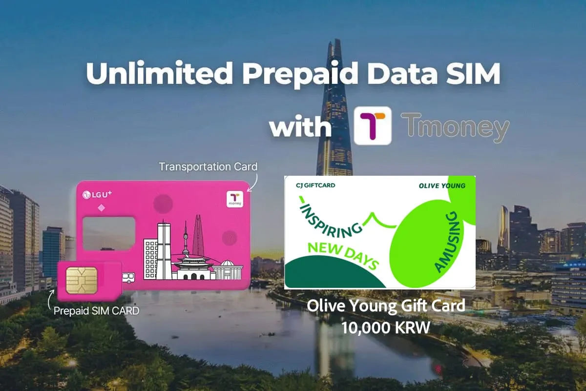 Korea 2-in-1 Unlimited Data SIM + Transportation Card on Pelago