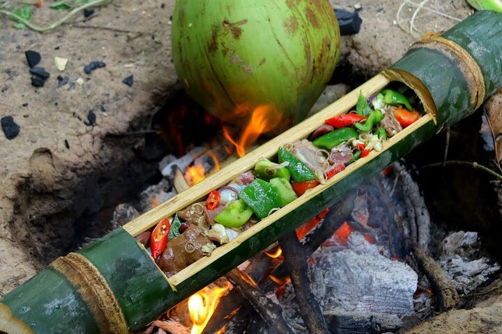Cooking in bamboo