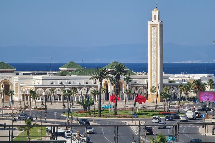 picture of the port Tangier City and we can see Tarifa t mountain