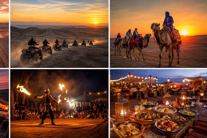 Marrakech: Agafay Desert Quad with Camel Ride, Dinner & Fire Show - Photo 1 of 14