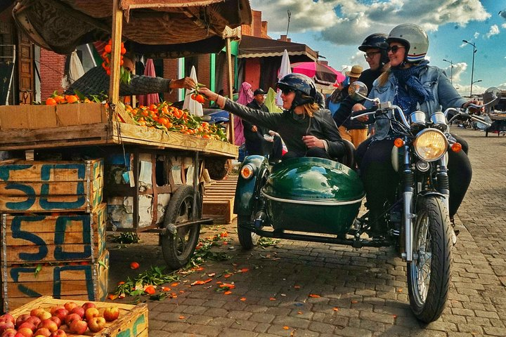 Colourful food stalls in Marrakech