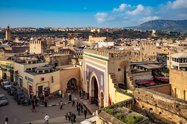 The main entrance to Fez Medina: The blue gate