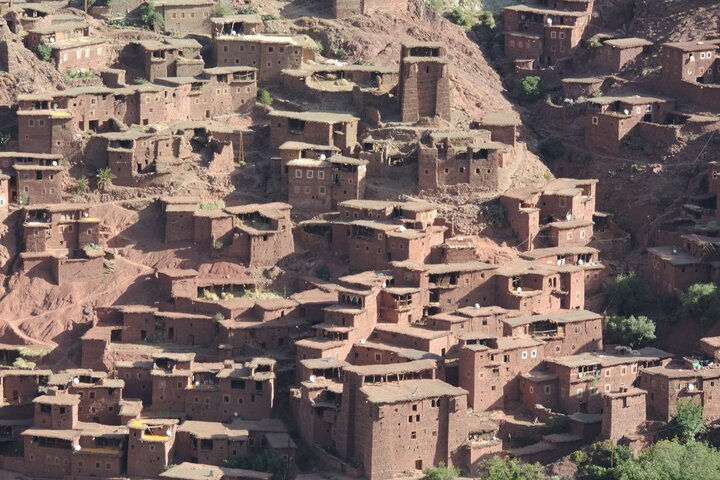 above the typical village of magdaz, the majesty of the berber villages of the high atlas, it has the most beautiful berber architecture
