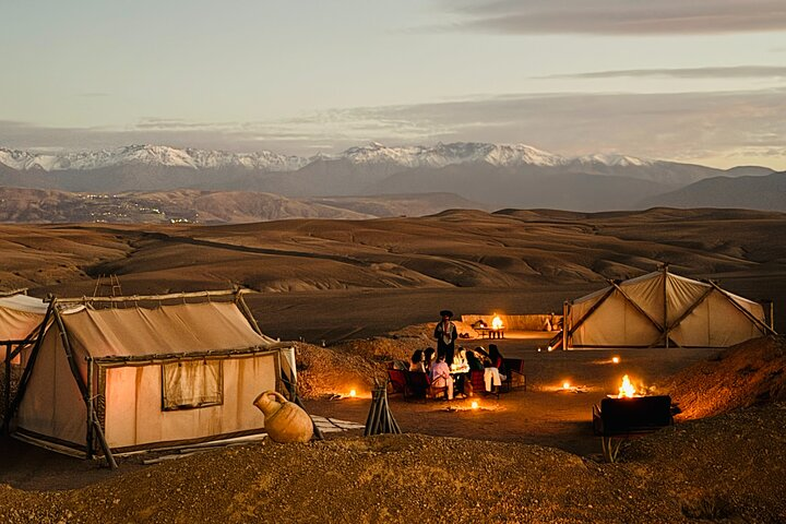 Private Luxury Agafay Sunset Dinner & Fire Show Experience by 4x4 - Photo 1 of 25