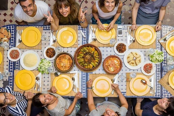 Lunch at traditional Moroccan restaurant