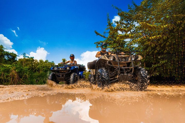 Cancun ATV Wild Pass, with Zipline, Cenote & Tequila Tasting in