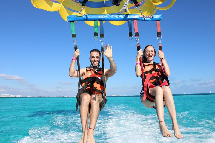 Cancun Fly and Swim Parasailing and Snorkeling Combo Tour - Photo 1 of 14