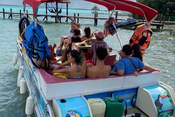 Bacalar 7 Colors Lagoon Pontoon Boat Tour from Cancun - Photo 1 of 25
