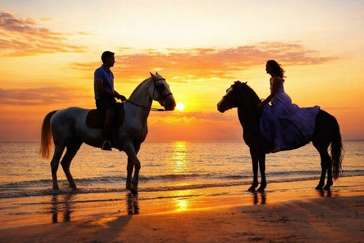 Love is in the air: Private Cabo Beach Sunset Horse Ride W Dinner - Photo 1 of 11