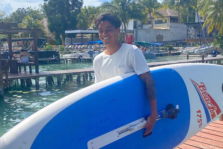 Rent our windsurfing equipment and sail in the Lagoon of 7 colors!