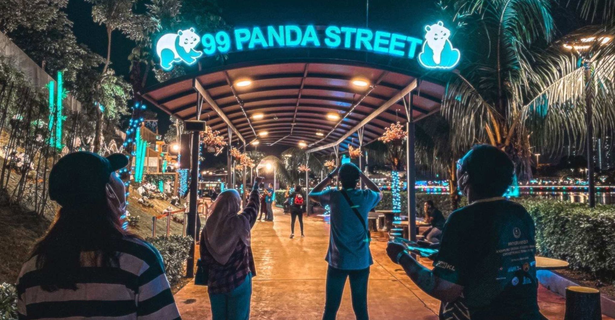 Step into 99 Panda Street where delightful sights and joyful moments await. Stroll under glowing lights share laughter and create lasting memories in this unique corner of 99 Wonderland Park.