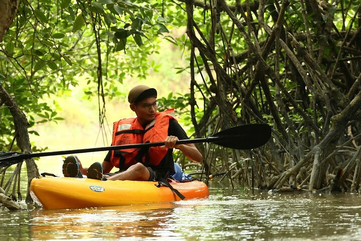 Paddle through serene waters lined with lush greenery immersing yourself in nature's tranquility during the Lebam River Kayaking Adventure in Johor Bahru. Discover hidden gems as you kayak!
