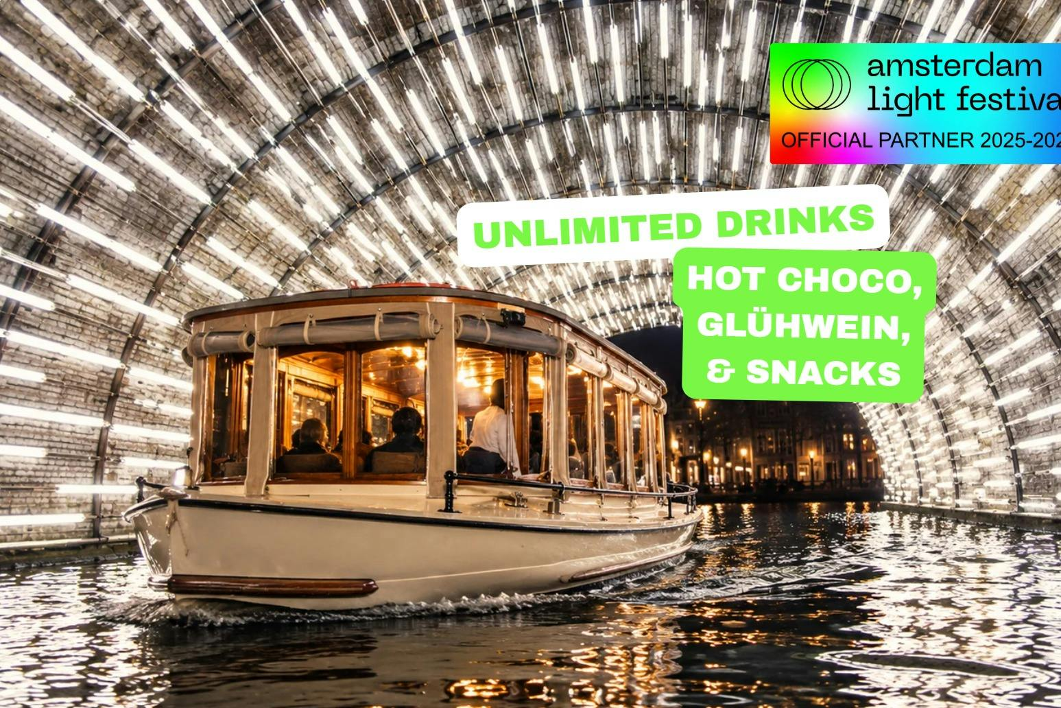 Amsterdam Light Festival: Saloon Boat Cruise + Optional Snacks & Drinks - Photo 1 of 7