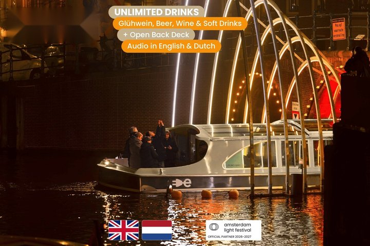 Amsterdam Light Festival Panoramic glass Roof Cruise with drinks - Photo 1 of 10