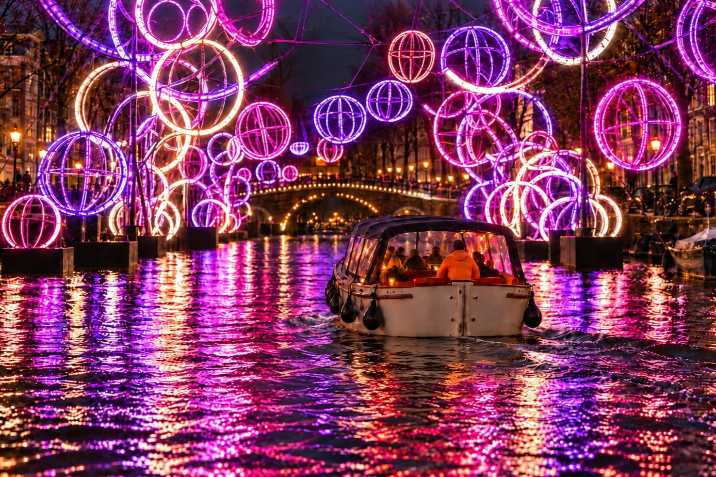 Amsterdam: Light Festival Canal Cruise + Optional Drinks & Snack - Photo 1 of 8