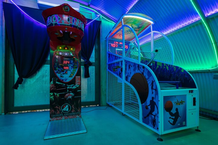 Step into a playful oasis with endless fun at your private arcade hall. Challenge friends to basketball air hockey and more—all machines ready for non-stop action!