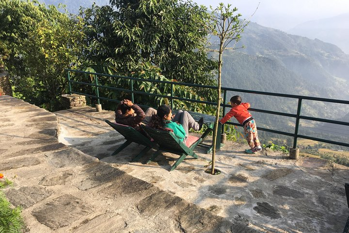 Family enjoying at Dhampus