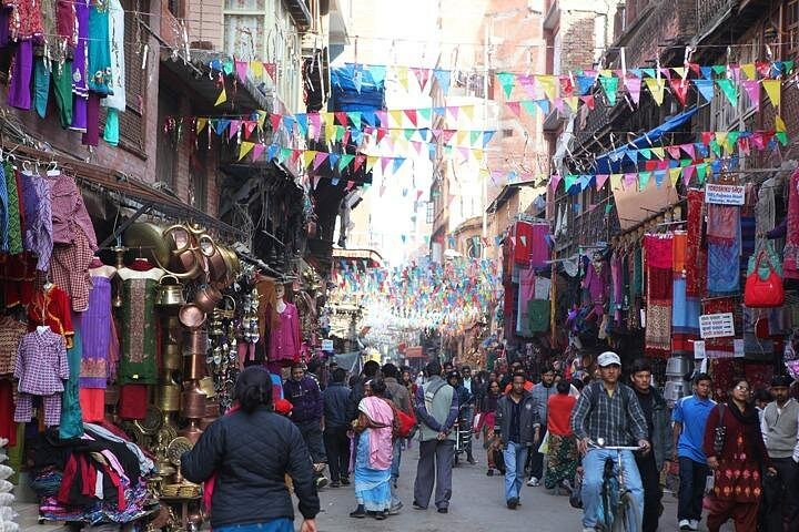 Street of Asan Indrachok Local Bazar Market is a traditional market and residential square located in the historical center of Kathmandu.