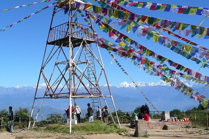 Nagarkot View Tower with the view of Himalayan Range