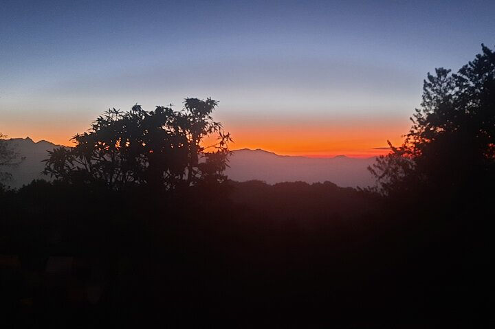 Ready to sunrise. Beautiful sunrise view from Nagarkot.