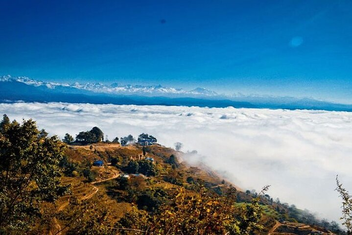 Nagarkot Sunrsie view on cloudy day