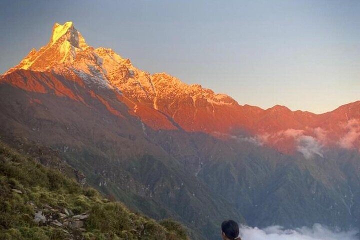 Red Annapurna during Sunrise Time 
