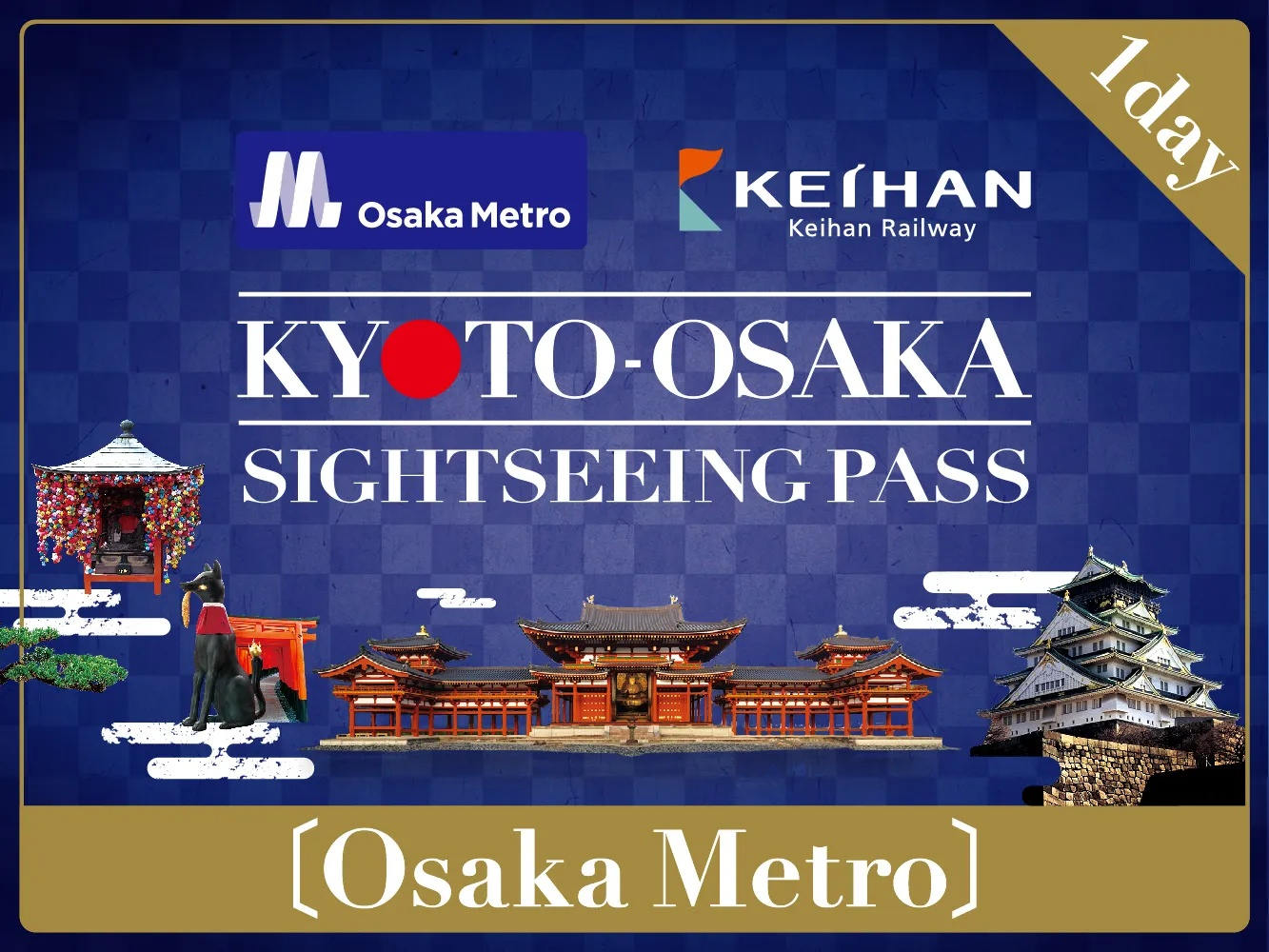 Digital Ticket: KYOTO-OSAKA SIGHTSEEING PASS (Osaka Metro Version) - Photo 1 of 2