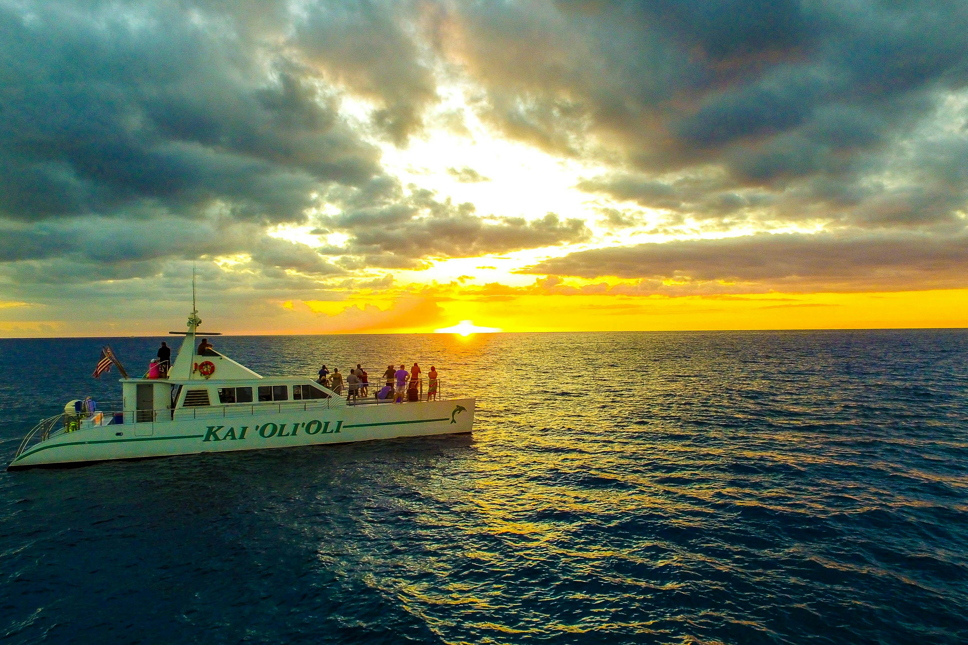 Oahu: Guided Dolphin Watching Sunset Cruise + Snorkeling + Buffet - Photo 1 of 8