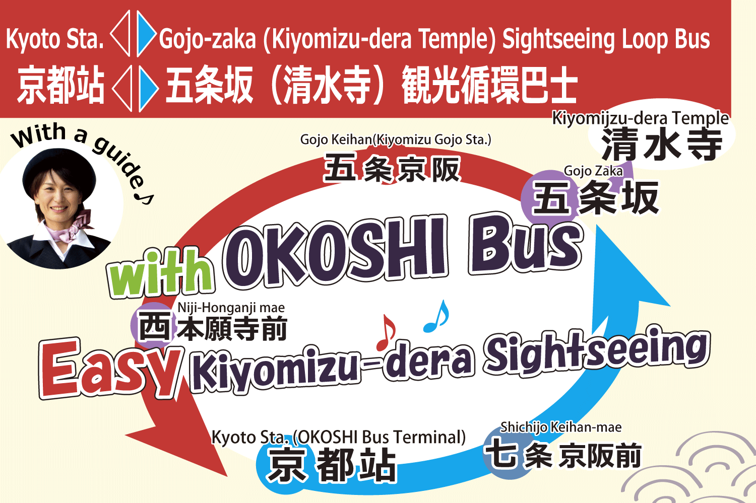 OKOSHI Bus (Kiyomizu-dera Line) 1-Ride Ticket with Sightseeing Guide - Photo 1 of 8
