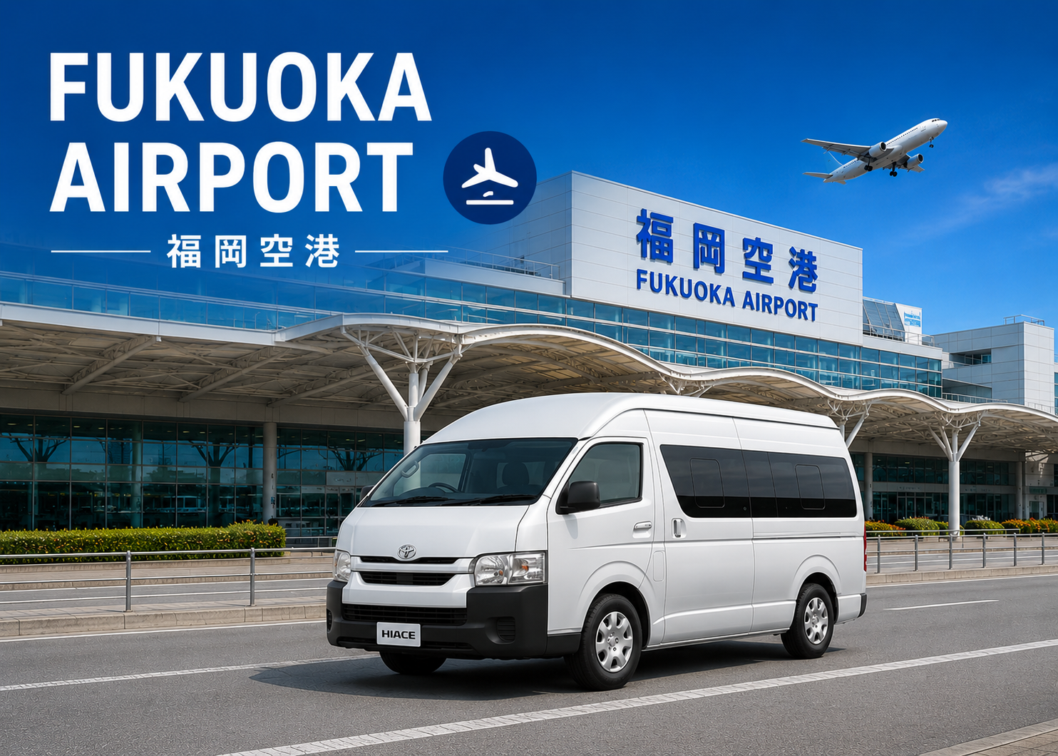 One-Way Airport Transfer Service from Fukuoka Airport (FUK) to Fukuoka City, Dazaifu, Kumamoto, Aso, Beppu, Yufuin, Nagasaki, Saga, Sasebo, Kokura, Kitakyushu, and Shimonoseki - Photo 1 of 3