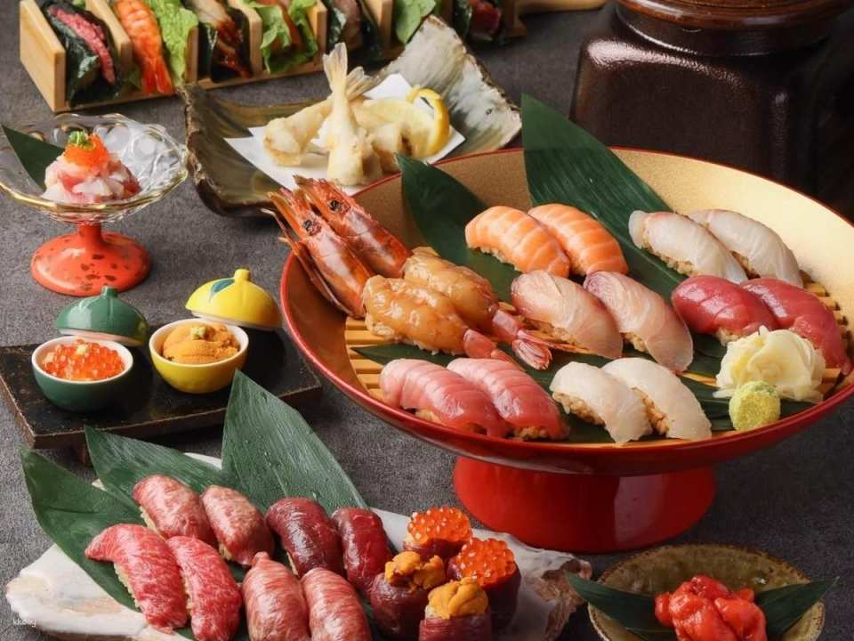 [Osaka | Sushi and Shabu-shabu No. 8] All-you-can-eat Seafood Sushi & Meat Sushi & Wagyu Sirloin & Beef Tongue Shabu-shabu Set Meal - Photo 1 of 10
