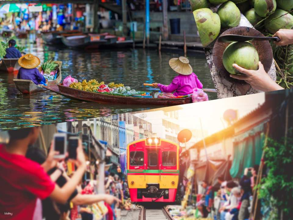 [Special Price] 1-Person Tour: Maeklong Railway Market & Damnoen Saduak Floating Market - Classic Bangkok Sightseeing Tour (Includes Japanese Guide, Boat Trip, and Hotel Pick-Up) by FunGroup - Photo 1 of 9