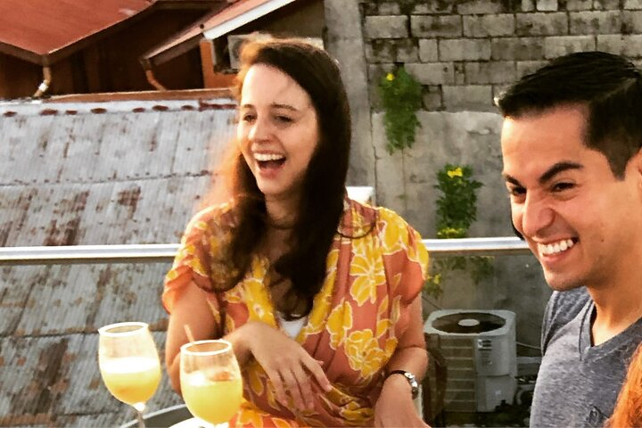 Rooftop cocktails at sunset