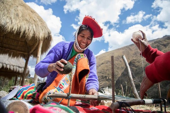 Beginning the weaving process