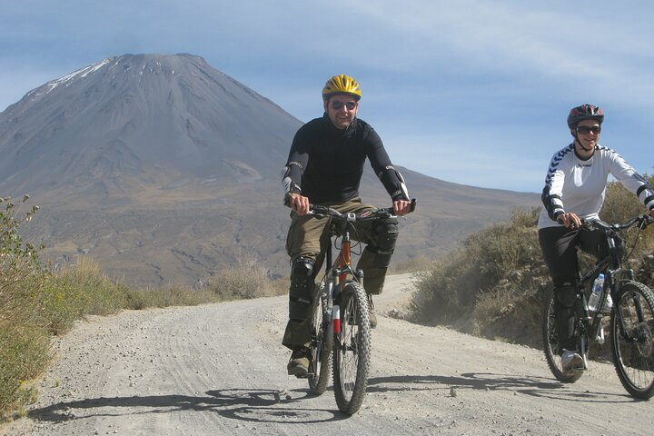 Half day biking trip around volcan Misti