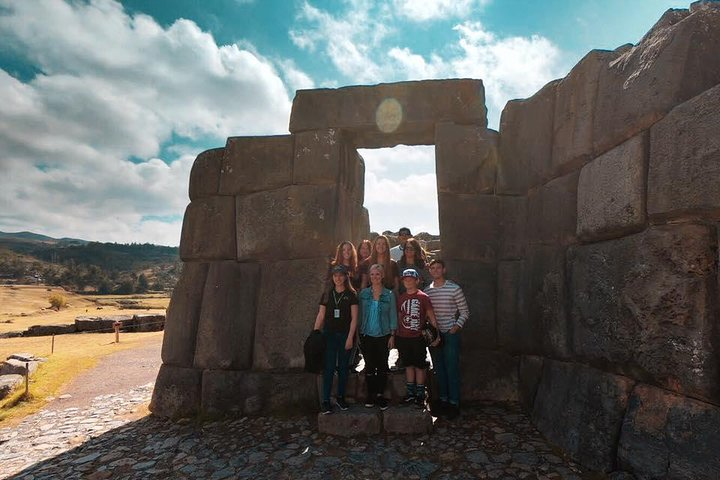 Taking a picture at a Punku in Sacsaywaman!