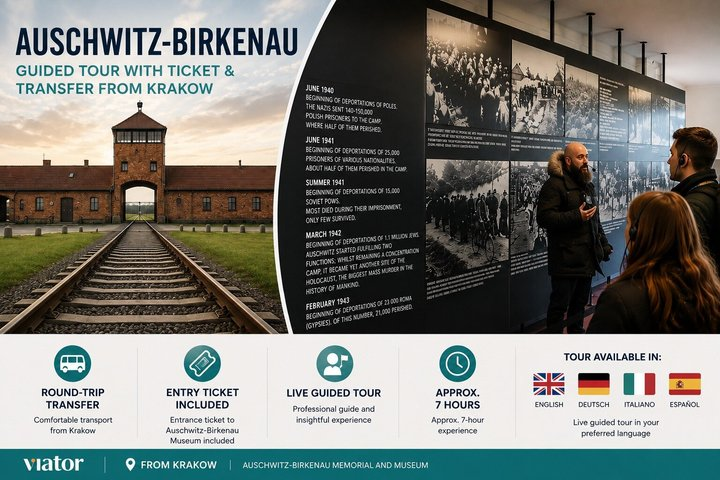 Auschwitz-Birkenau Guided Tour with Ticket & Transfer from Krakow - Photo 1 of 14