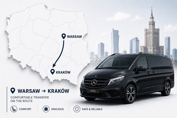 Warsaw to Krakow or Krakow Airport Transfer Best Value - Photo 1 of 10