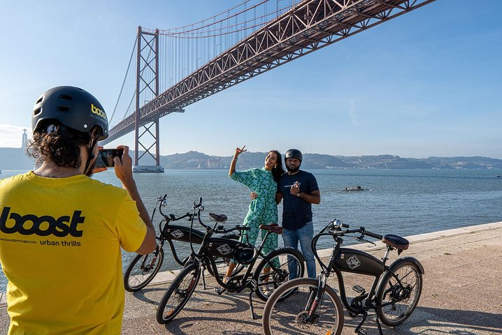 The most epic picture you will take on your Lisbon trip. On the bike lane that goes under the 25th of April Bridge, on your way to Belém.