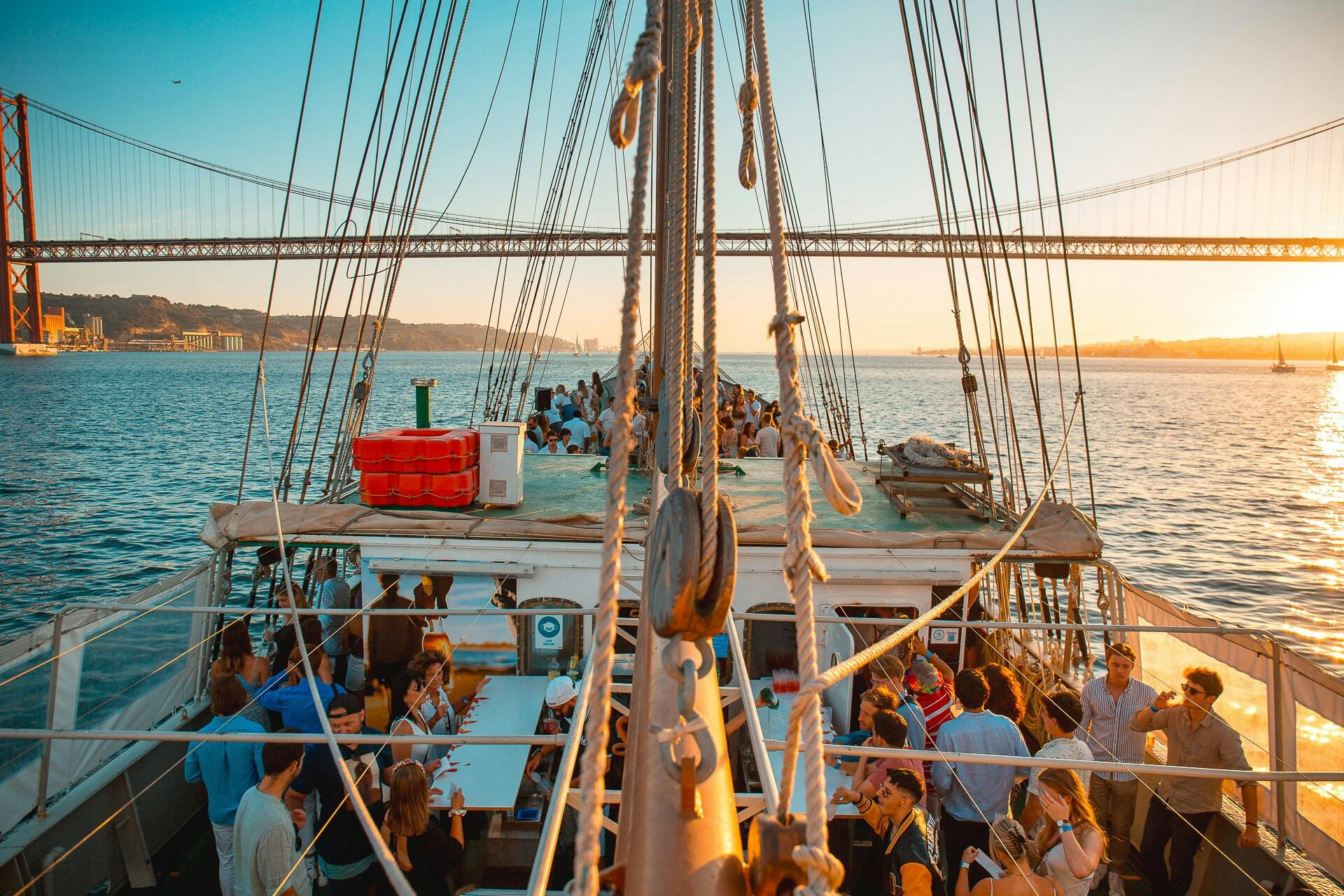 Lisbon: Sunset Boat Party + Live Music + Nightclub Entry - Photo 1 of 7