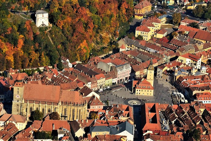The Town Council Square and the Black Church of Brasov