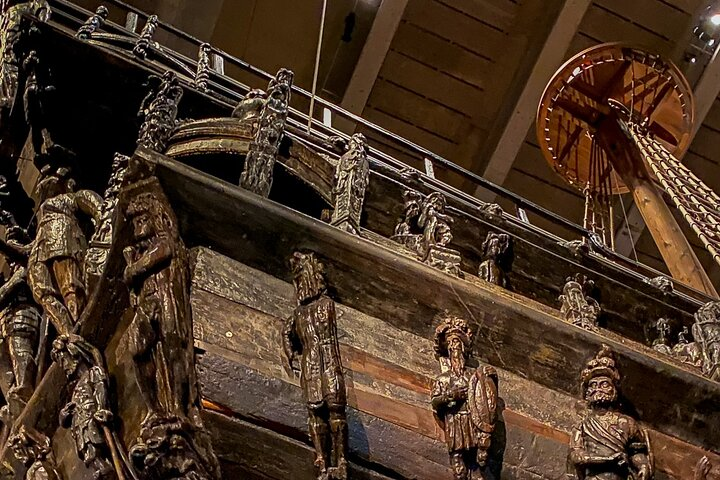 Explore the majestic Vasa a 17th-century warship and marvel at its intricate carvings and original parts all while uncovering the fascinating history of Sweden's maritime legacy.