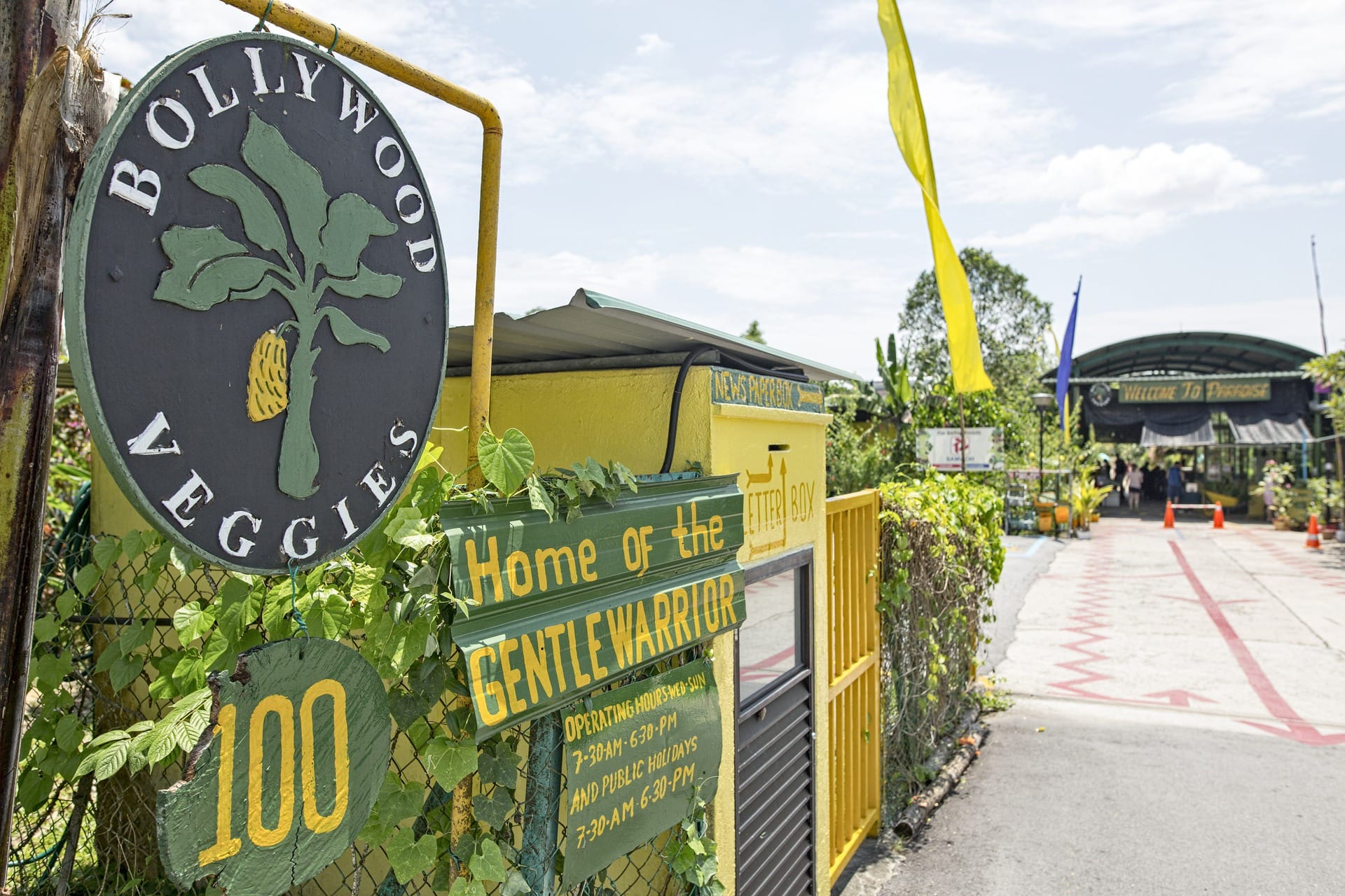 Explore the lush paths of Bollywood Veggies where agricultural insights blend seamlessly with nature leading to a delightful farm-to-table experience at the Poison Ivy Bistro.