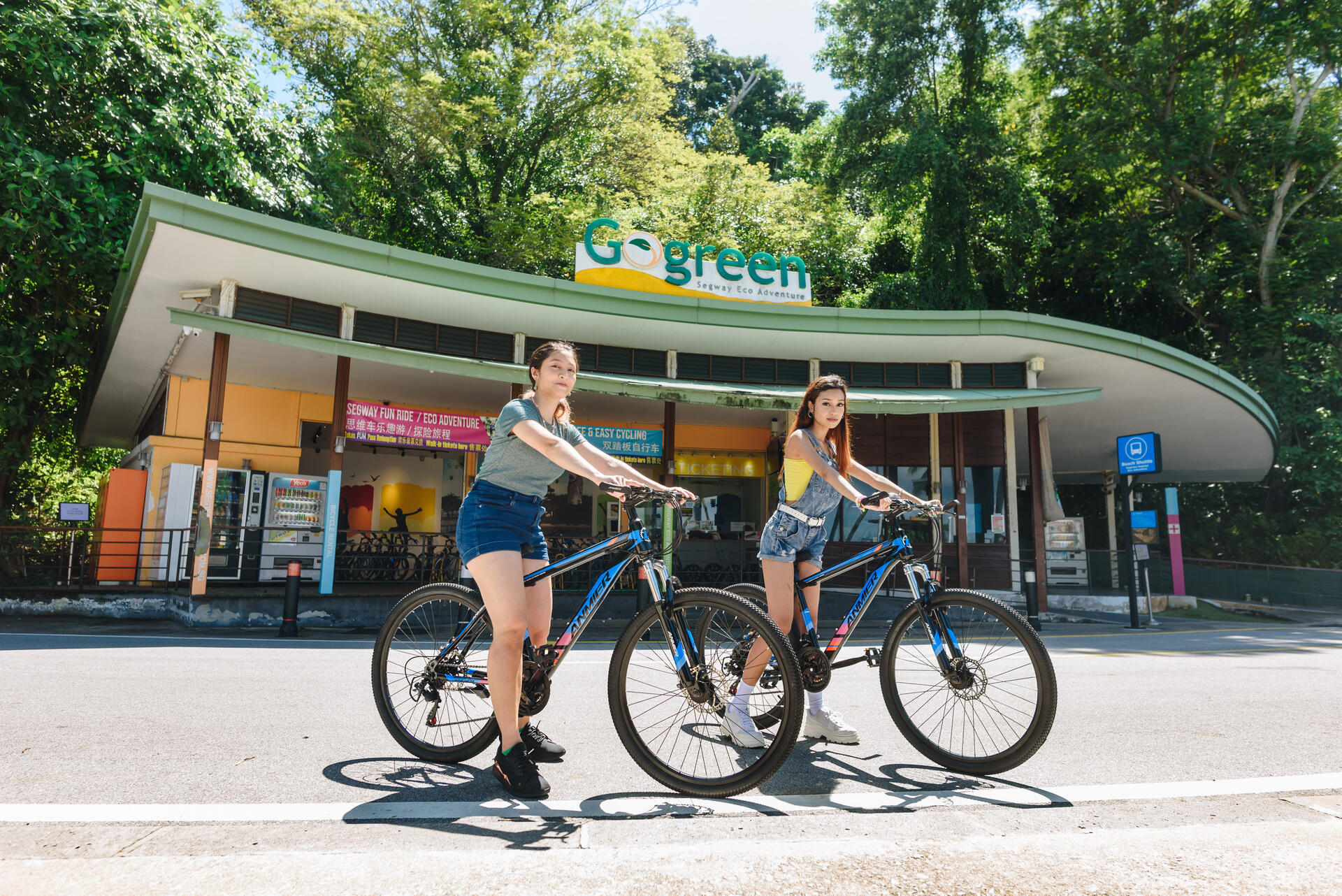 Explore Sentosa's lush landscapes and stunning beaches on two wheels with GoGreen Bicycle Rentals perfect for an energetic day under the Singapore sun. Enjoy the ride!