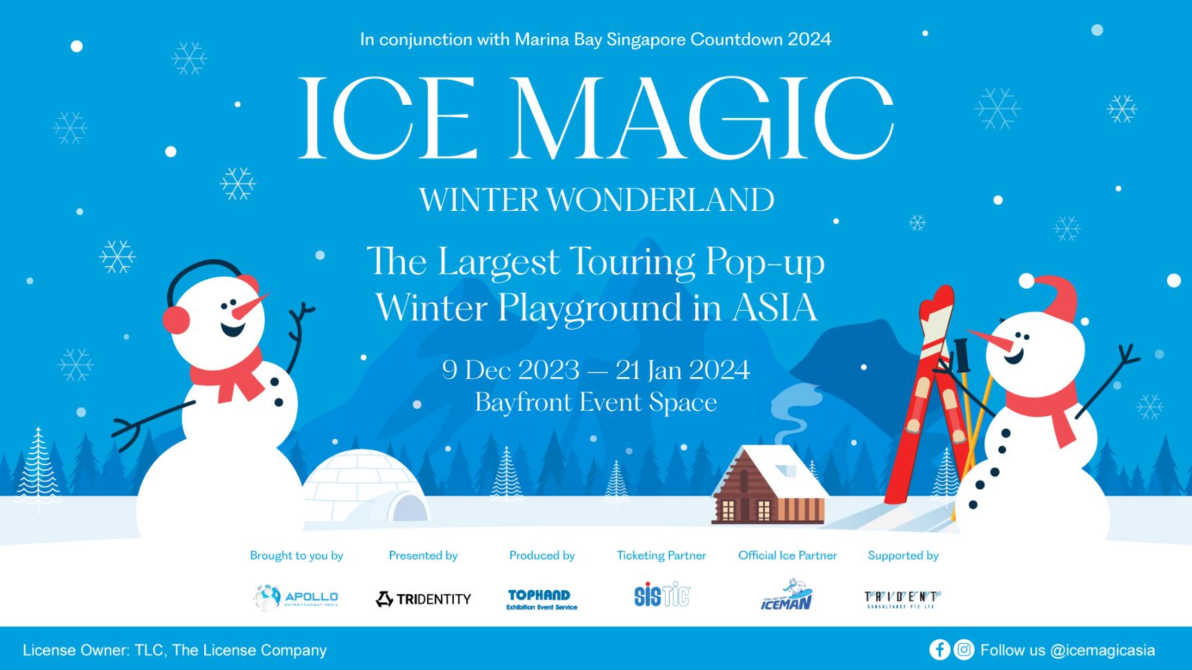 Discover a whimsical winter playground featuring ice slides a charming wooden cottage and delightful food stalls. Perfect for capturing joyful moments amidst a snowy wonderland in sunny Singapore!