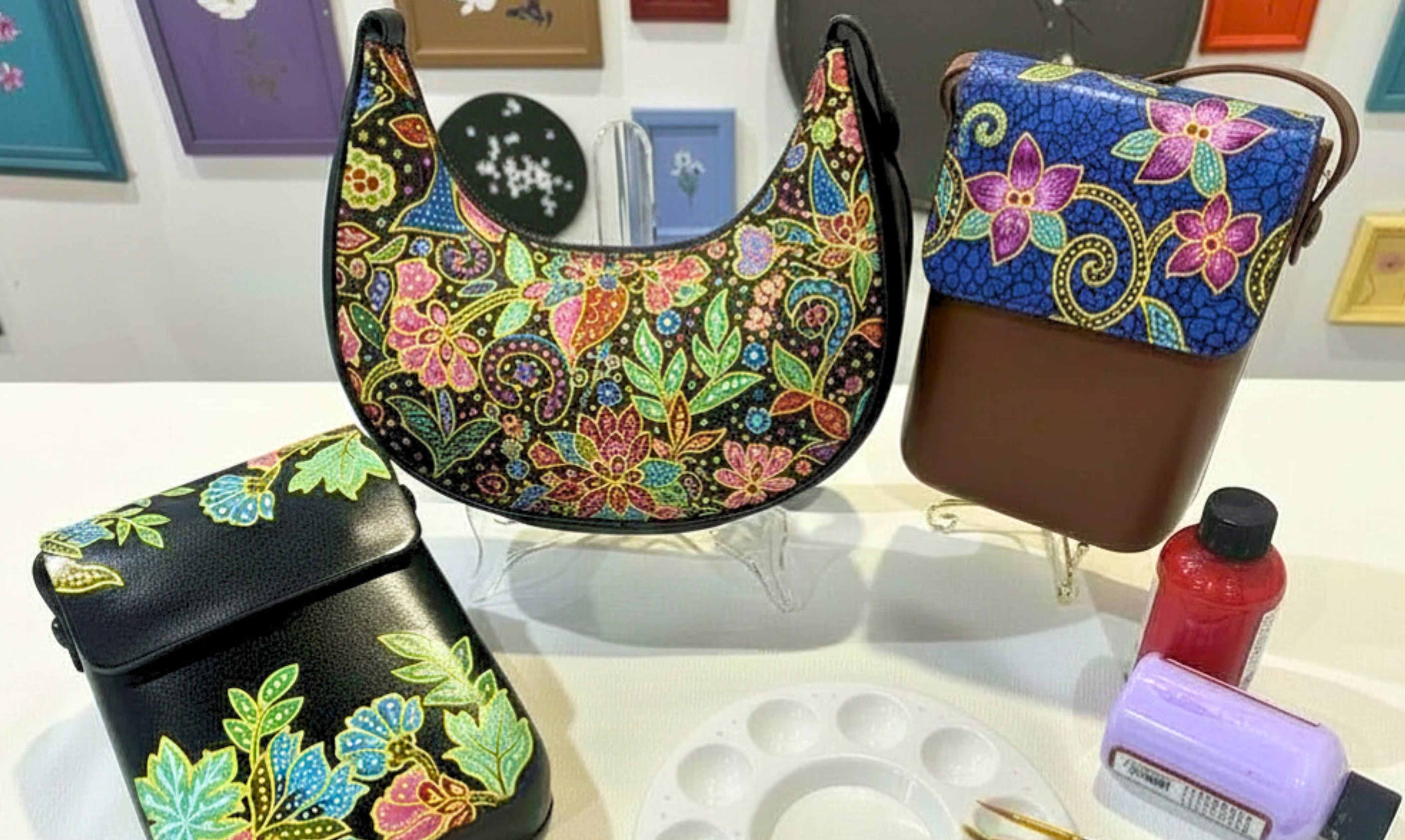 Leather Bag Painting (Batik Inspired) - Photo 1 of 5